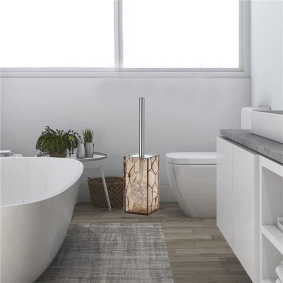 Acrylic Bathroom Accessories Set, 5 Piece Brown Bathroom Vanity Accessory Set - Picture 2 of 7